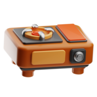 Stove camping illustration 3d png