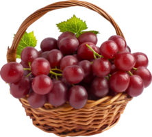 Fruits - Red Grape Basket isolated on a transparent background png