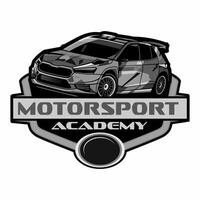 rally motorsport academy logo design vector