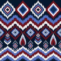 Ikat geometric folklore ornament with diamonds.Tribal ethnic seamless striped pattern in Aztec style for fabric pattern and wallpaper decoration. vector