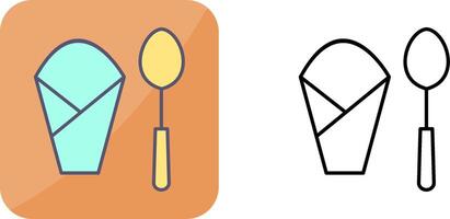 Spoon and Napkin Icon Design vector