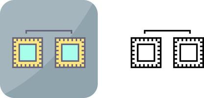 Unique Processors Connected Icon Design vector