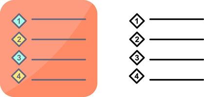 Unique Numbered list Icon Design vector