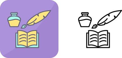 Unique Quill and Book Icon Design vector