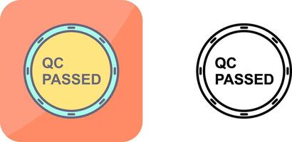 Unique QC Passed Icon Design vector