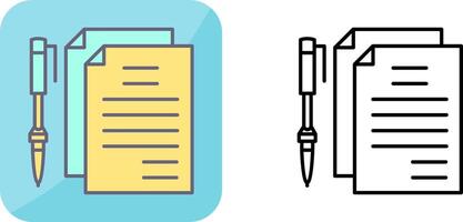 Unique Documents and Pen Icon Design vector