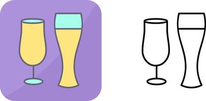 Unique Beer Glasses Icon Design vector