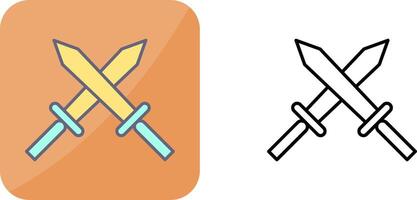 único dos espadas icono diseño vector