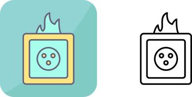 Unique Fire in Socket Icon Design vector