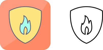 Unique Fire Shield Icon Design vector