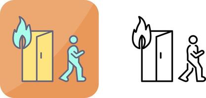 Unique Running from Fire Icon Design vector