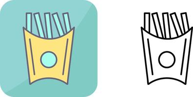 único francés papas fritas icono diseño vector