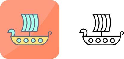 Viking Ship Icon Design vector