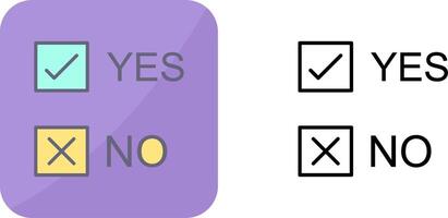 Yes No Option Icon Design vector