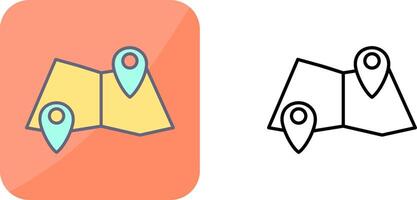 Folded Map Icon Design vector