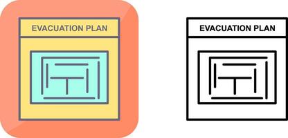 diseño de icono de plan de evacuación vector