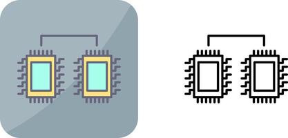 Processors Connected Icon Design vector