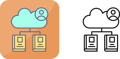 Cloud Library Icon Design vector