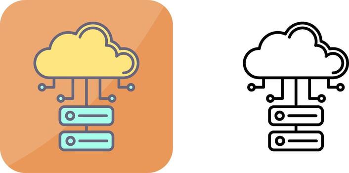 Cloud Database Icon Design vector