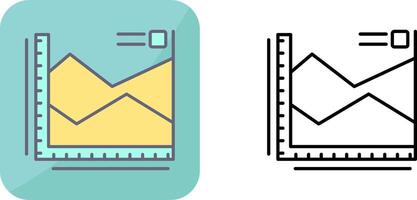 Spline Chart Icon Design vector