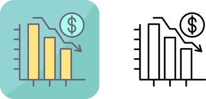 Chart Down Icon Design vector