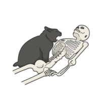 je un m mort mais mon chat est faim meme autocollant T-shirt illustration png