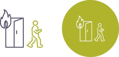 Unique Running from Fire Icon Design vector