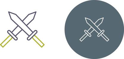 Unique Two Swords Icon Design vector