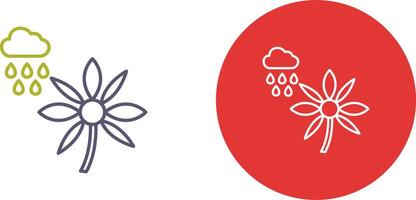 flor con lluvia icono diseño vector