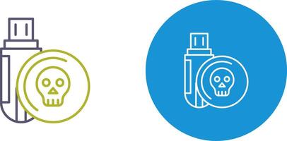Infected Usb Drive Icon Design vector