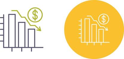 Chart Down Icon Design vector