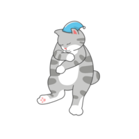 dormindo gato adesivo camiseta ilustração png