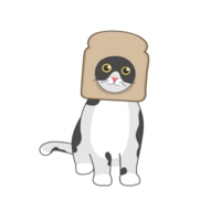 Cat Bread Meme Sticker Tshirt Illustration png