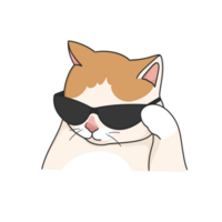 Cat With Glasses Meme Sticker Tshirt Illustration png