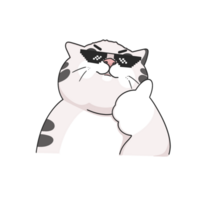 pollice su gatto meme etichetta maglietta illustrazione png