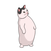 Fat Cat Standing Meme Sticker Tshirt Illustration png