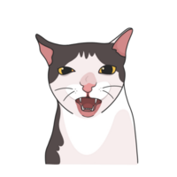 Crunchy Cat Meme Sticker Tshirt Illustration png