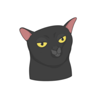 geërgerd zwart kat meme sticker t-shirt illustratie png
