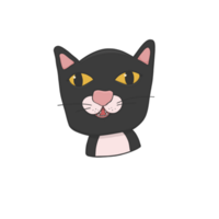 plein zwart kat sticker t-shirt illustratie png