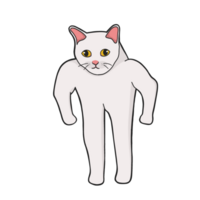 forte in forma gatto meme etichetta maglietta illustrazione png