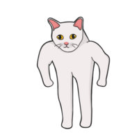 sterk buff kat meme sticker t-shirt illustratie png