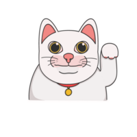 Lucky kat sticker t-shirt illustratie png