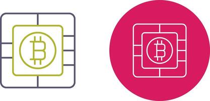 Bitcoin Chip Icon Design vector