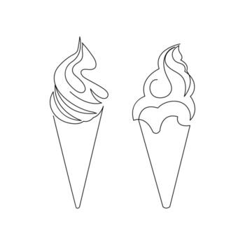 hielo crema continuo uno línea dibujo ilustraciones y vectores diseño