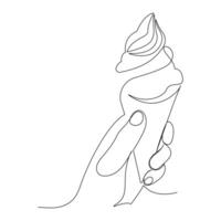 Ice Cream Continuous One line drawing Illustrations and Vectors design