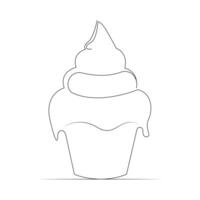 Ice Cream Continuous One line drawing Illustrations and Vectors design