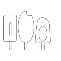 Ice Cream Continuous One line drawing Illustrations and Vectors design