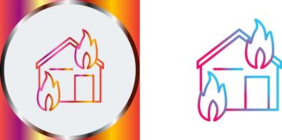 Unique Fire Consuming House Icon Design vector