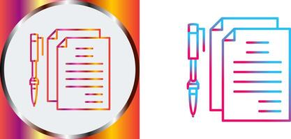 Unique Documents and Pen Icon Design vector