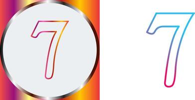 Number Seven Icon Design vector